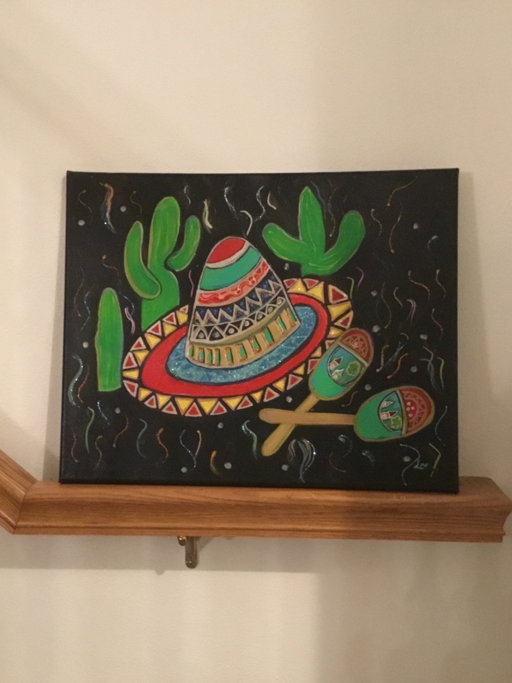 New, La Fiesta 16 X 20 inches acrylic on Canvas - Picture 3 of 4